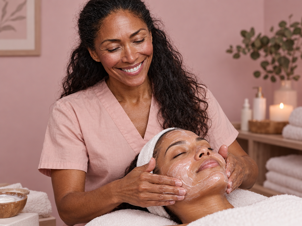 Esthetician at work