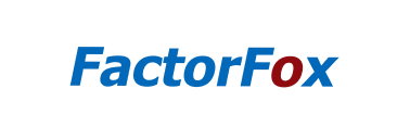 FactorFox logo with 'Factor' in blue italic font and 'Fox' in red italic font on a white background.