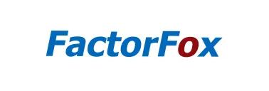 FactorFox logo with 'Factor' in blue italic font and 'Fox' in red italic font on a white background.