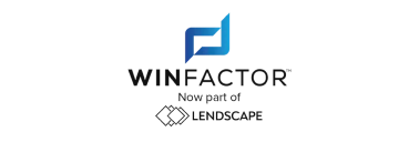 Winfactor logo with text 'Now part of Lendscape' and Lendscape logo below.