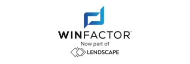 Winfactor logo with text 'Now part of Lendscape' and Lendscape logo below.