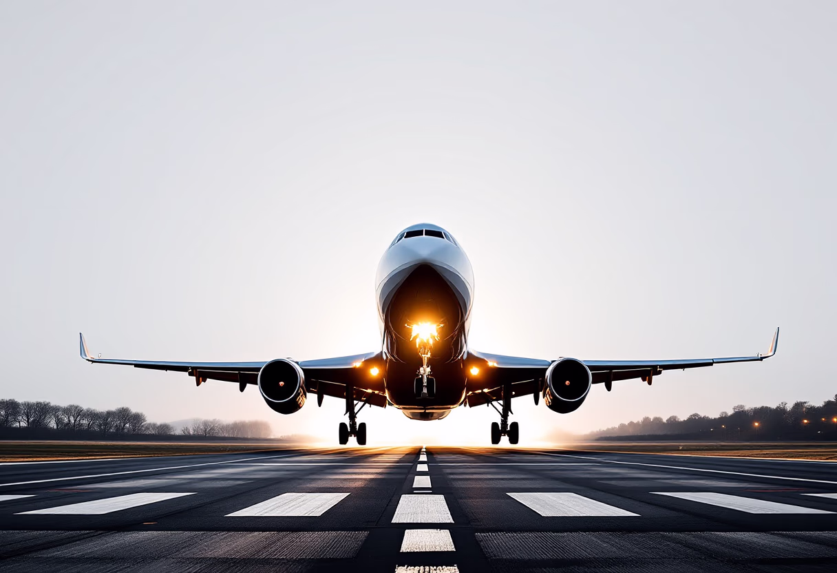 image d'un avion décollant pour un service aéronautique