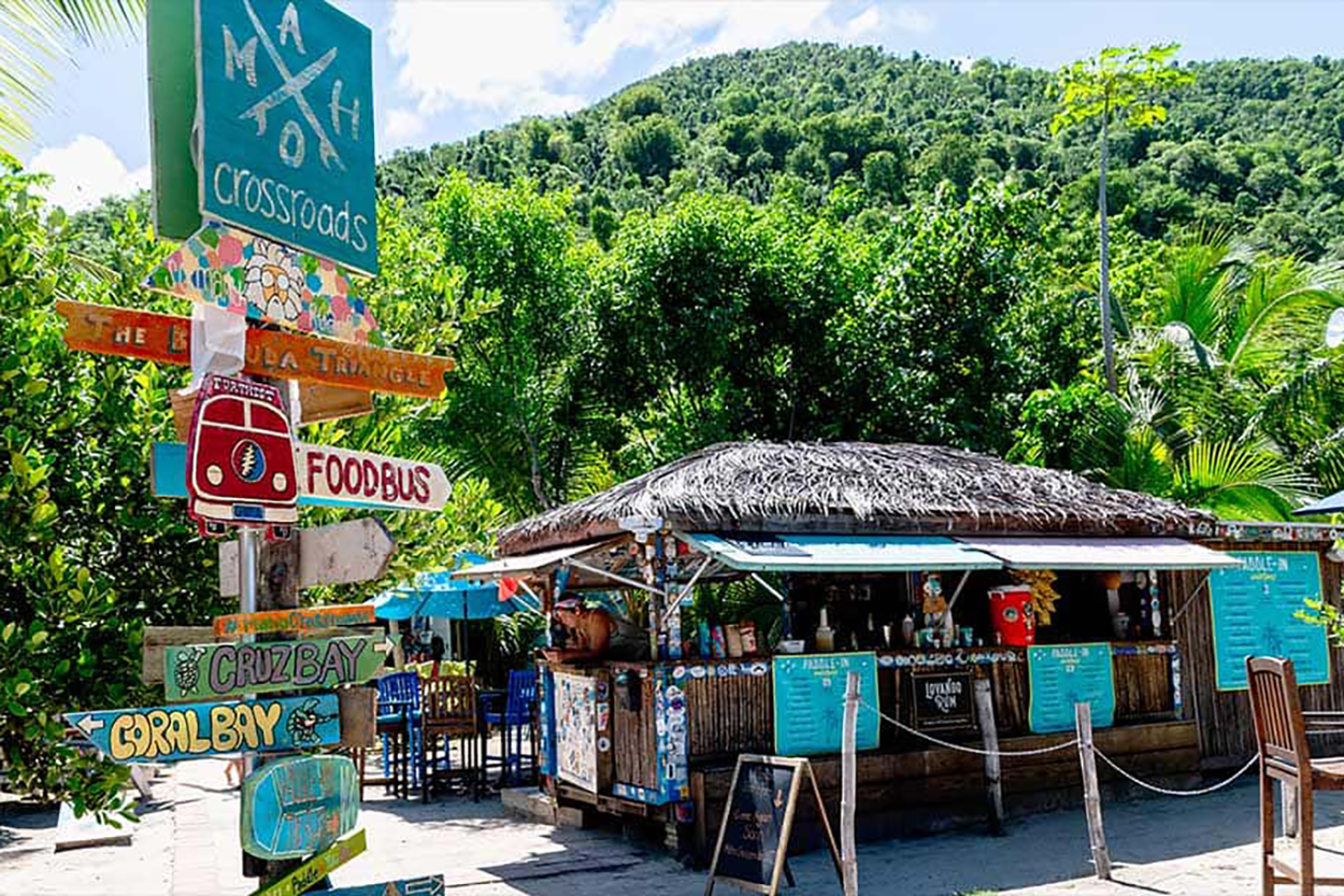 beach bar at Maho Bay Beach, St John