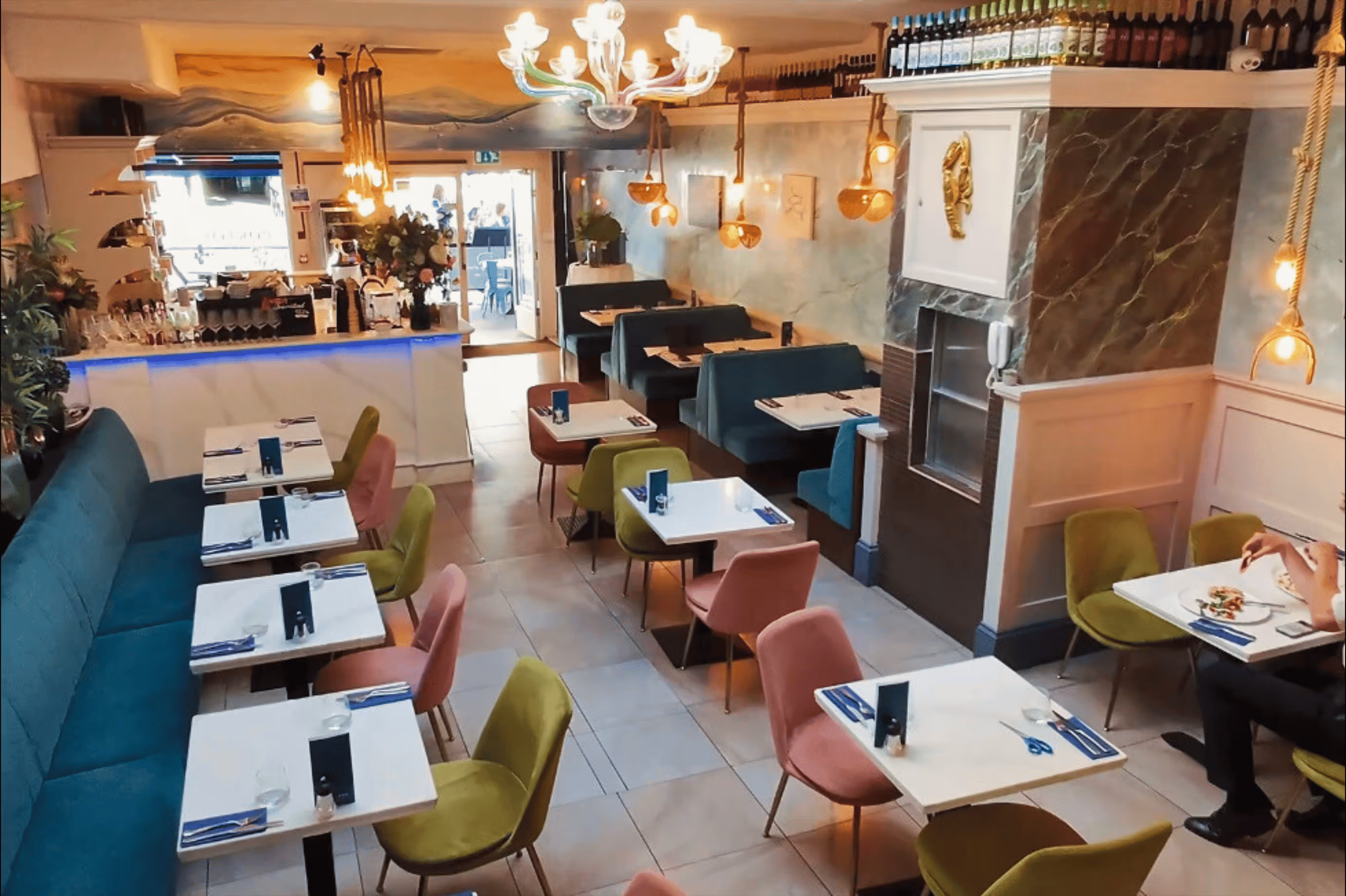 Drone shot of Portofino Restaurant Interioir