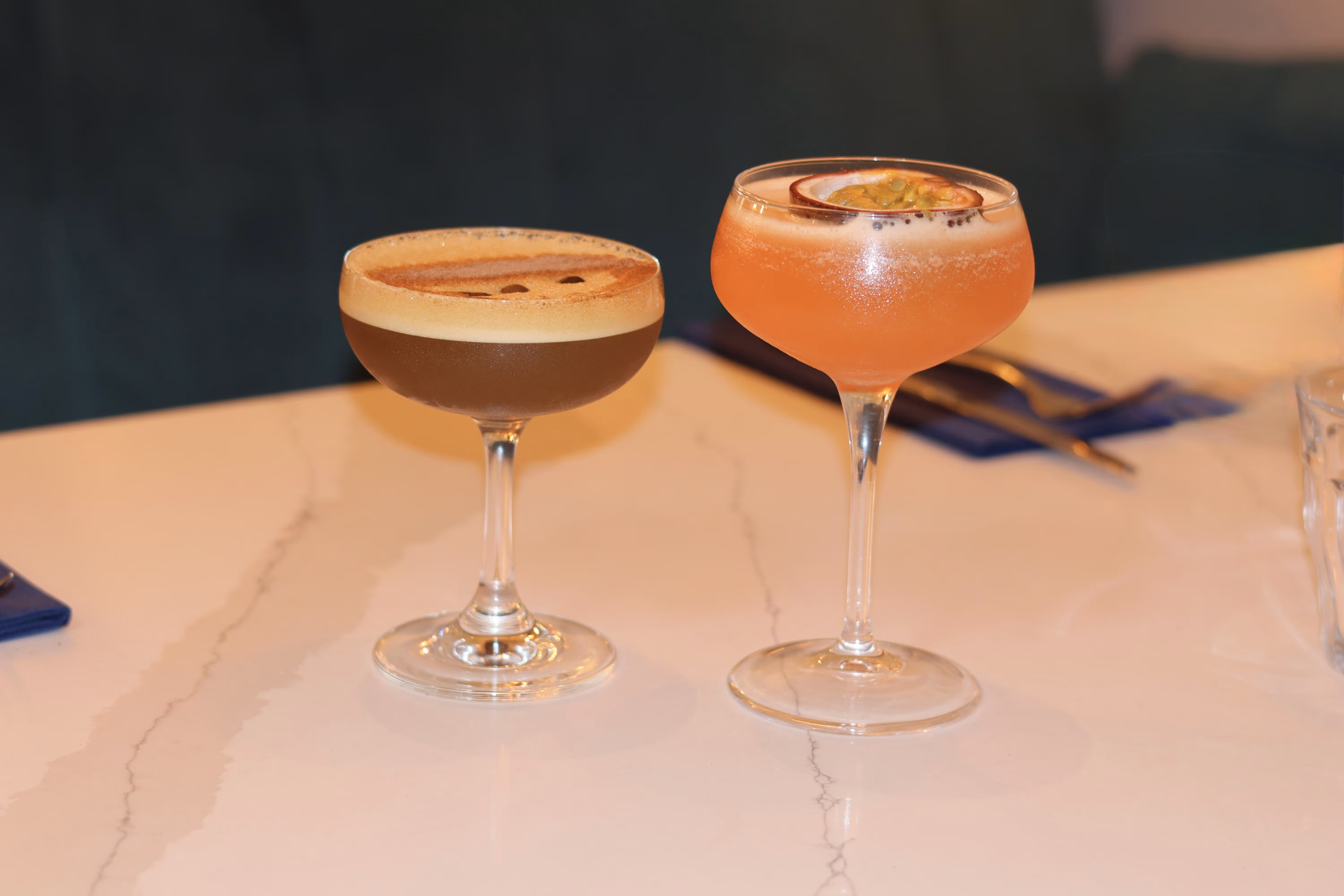 Martinis at Portofino Restaurant Bath