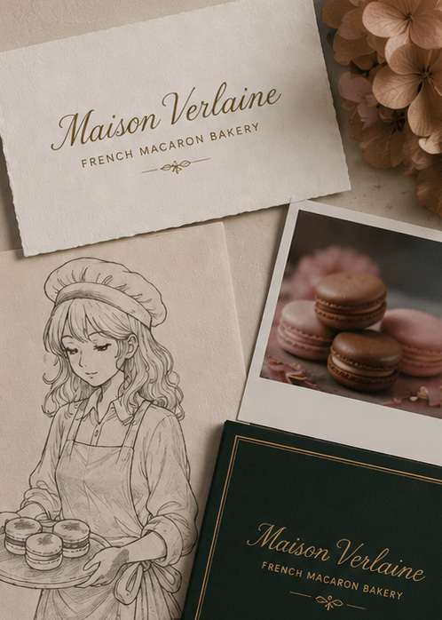 Maison Verlain luxury bakery website concept featuring refined branding and pastry imagery.