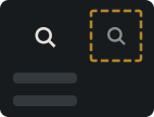 Recommended Disney+ search design with a larger, more prominent search icon.