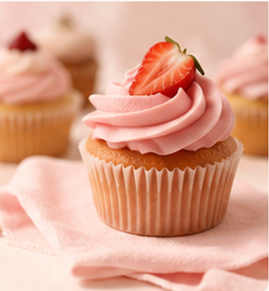 Sprinkles Bakery brand presentation featuring a pink frosted cupcake.