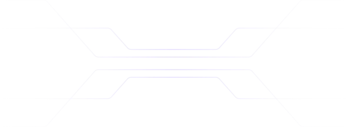 Abstract white geometric lines forming symmetrical interconnected shapes on a black background.