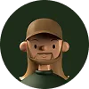 3D illustration of a person with long hair, a beard, and a cap, smiling slightly.