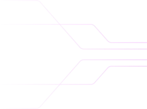 Diagram of five curved parallel pink lines converging and merging into two lines against a transparent background.