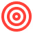 Red target icon with three concentric circles and a bullseye in the center.