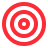 Red target icon with three concentric circles and a bullseye in the center.