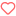 Red outlined heart with a small red dot above the right side.