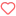 Red outlined heart with a small red dot above the right side.