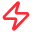 Red lightning bolt icon.