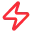 Red lightning bolt icon.