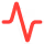 Red heartbeat or pulse line icon on white background.