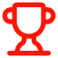Red trophy icon with two handles.