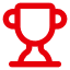 Red trophy icon with two handles.