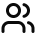 Icon of two abstract user figures representing a group or community.