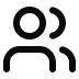 Icon of two abstract user figures representing a group or community.