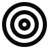 Black bullseye target with concentric circles.