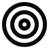 Black bullseye target with concentric circles.