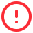 Red circle with an exclamation mark inside, symbolizing a warning or alert.