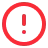 Red circle with an exclamation mark inside, symbolizing a warning or alert.
