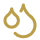Icon of a droplet with a sparkle indicating water purity or freshness.