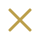 Two gold crossed lines forming an X shape on a transparent background.