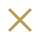 Two gold crossed lines forming an X shape on a transparent background.