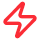 Red lightning bolt icon with two intersecting zigzag lines.