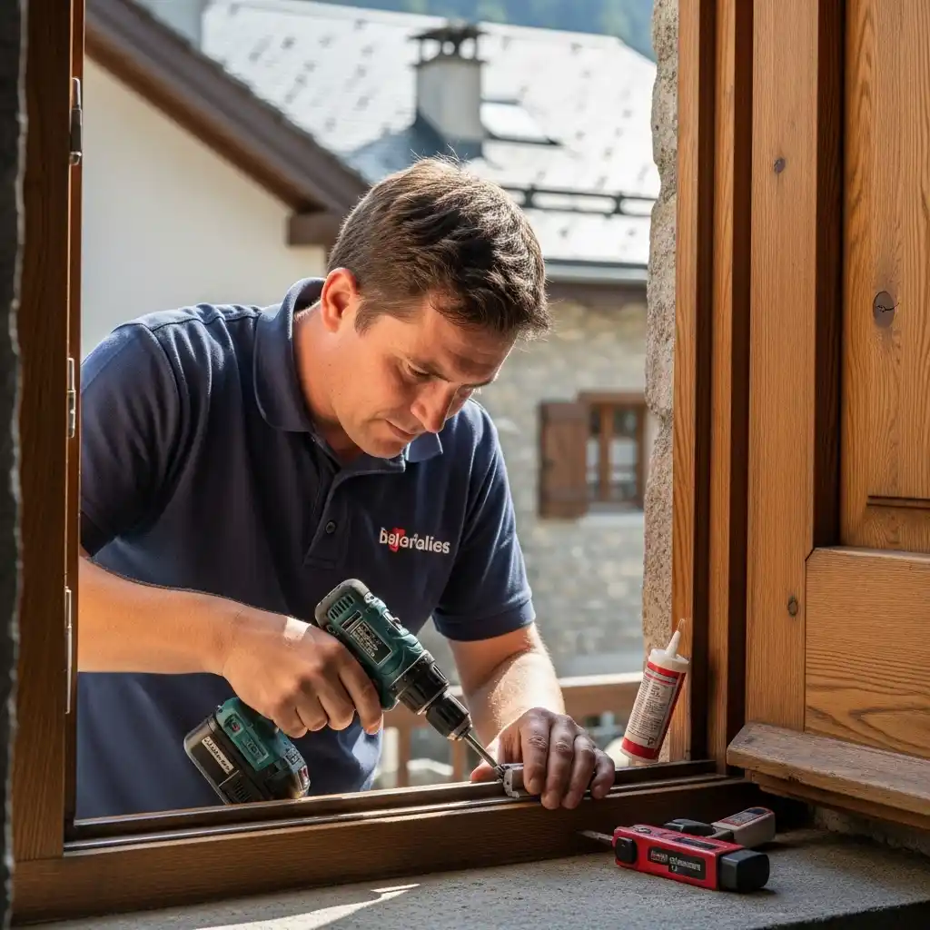 Serrurier réparant barre seuil porte habitation ancienne Le Champ-près-Froges expertise locale