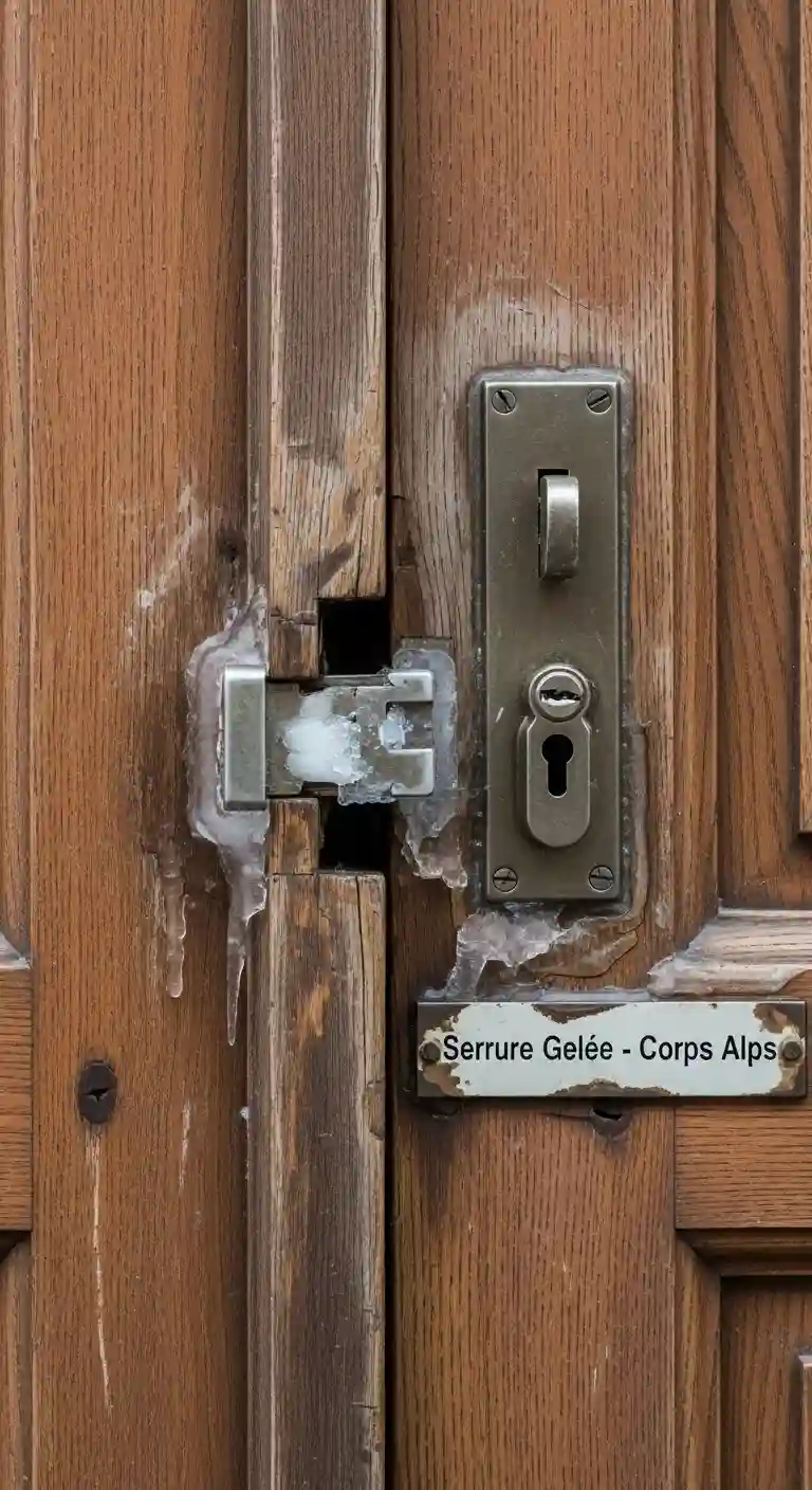 Serrure gelée cylindre bloqué humidité Corps zone alpine montagneuse