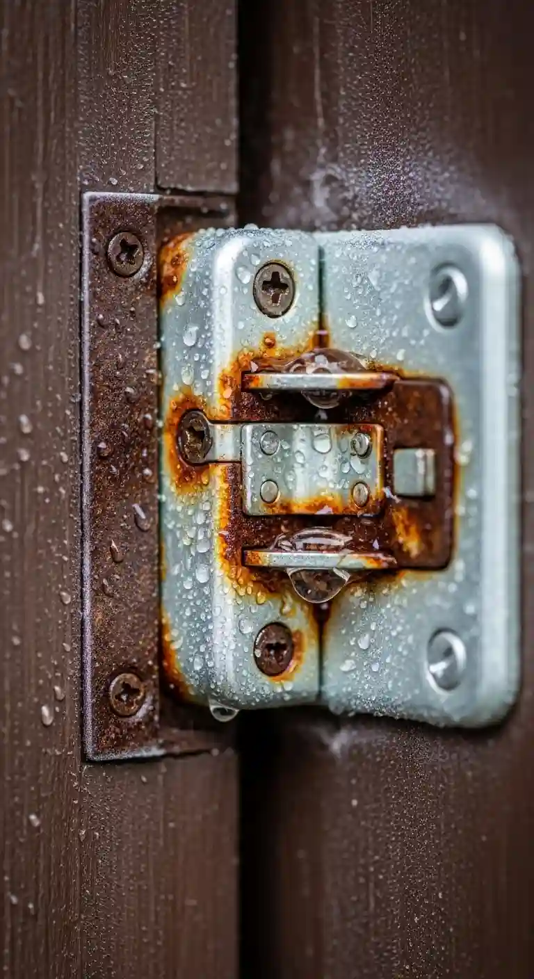 Gâche électrique corrodée par gel humidité sur porte Pact quartier Nord