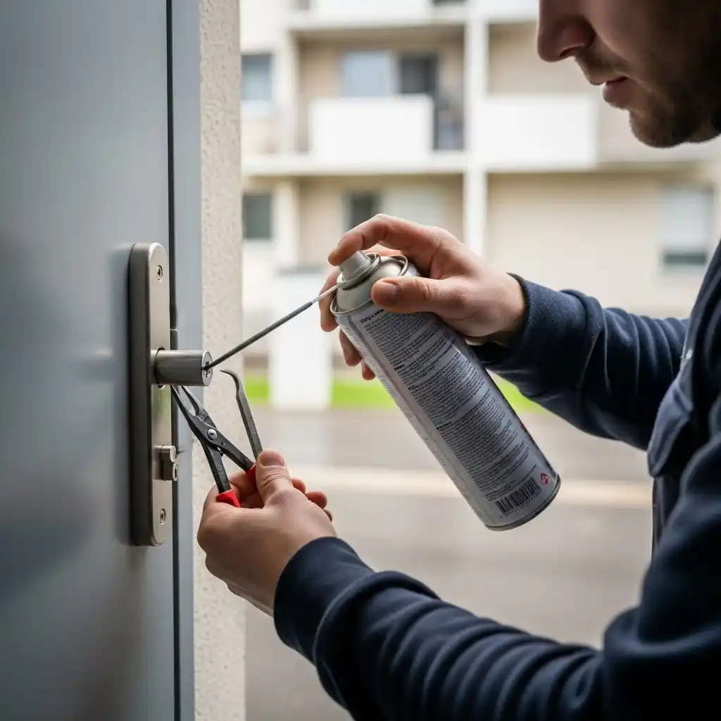 Serrurier débloquant serrure grippée immeuble L'Isle-d'Abeau Isère