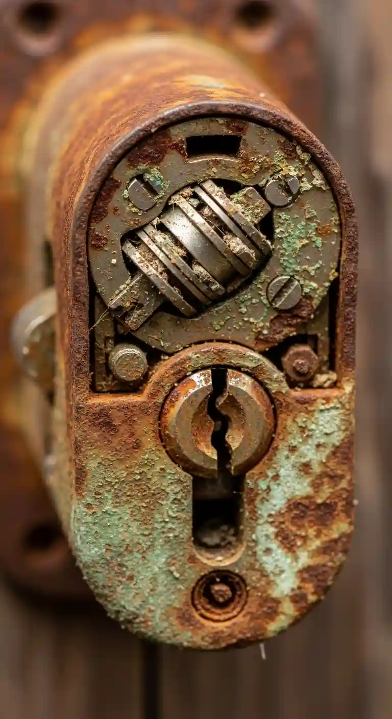 Serrure grippée oxydation humidité cylindre L'Isle-d'Abeau quartier Fondbonnière