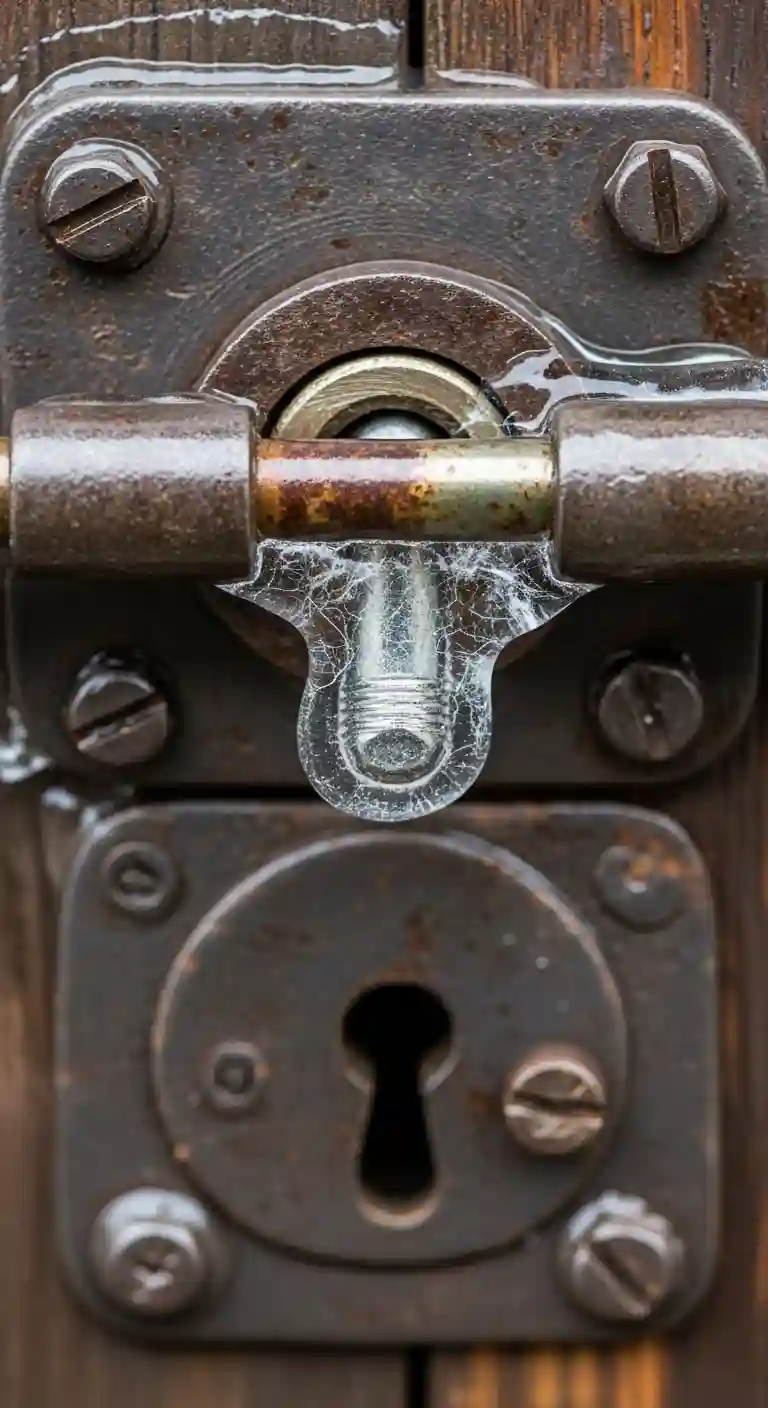 Pêne bloqué gelé serrure ancienne porte Tréminis hameau Le Serre