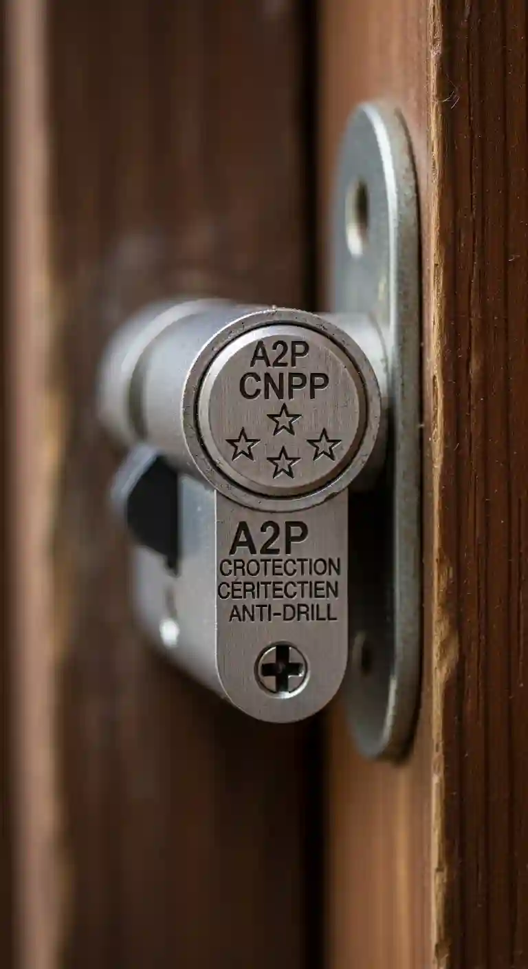 Cylindre serrure certifiée A2P CNPP marquage officiel étoiles sécurité anti-effraction Saint-Victor-de-Morestel Isère