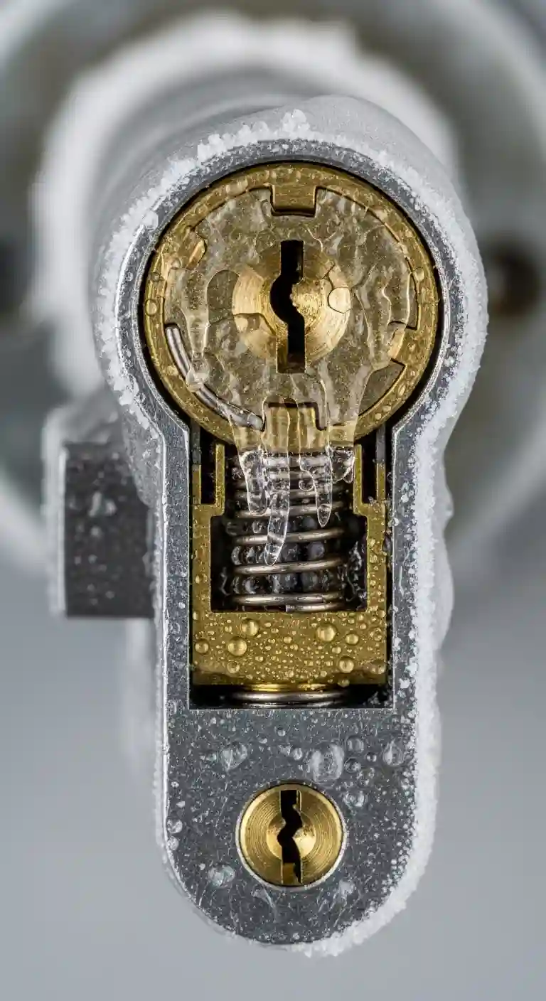 Problème fermeture porte cylindre serrure grippé gel Chantepérier haute montagne Isère