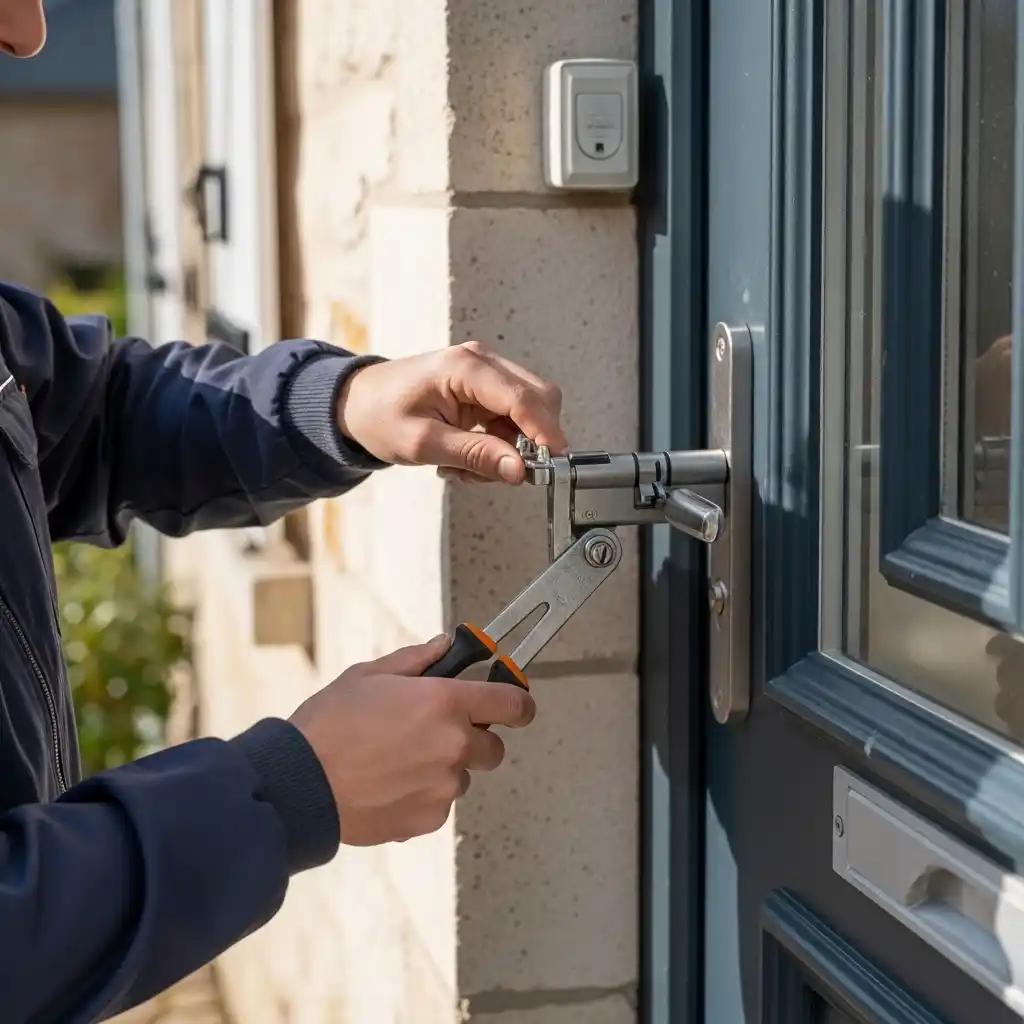 Serrurier professionnel intervention serrure bloquée maison individuelle Chamagnieu Isère Nord