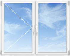 Двухстворчатое окно ПВХ