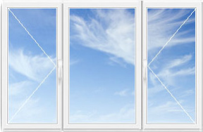 Трёхстворчатое окно ПВХ