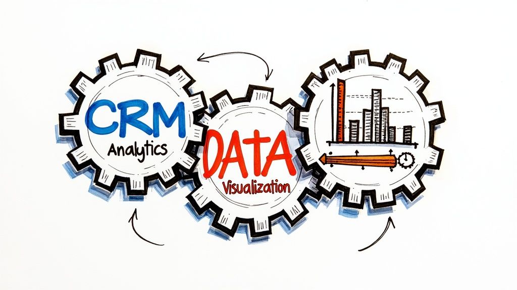 An organized dashboard showing marketing analytics and charts