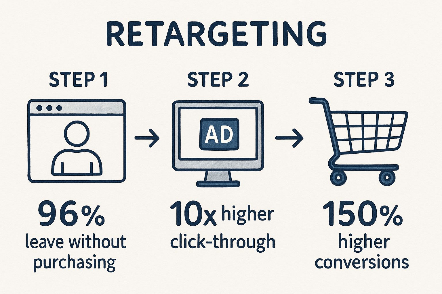 Infographic showing key data about Retargeting and Remarketing Campaigns