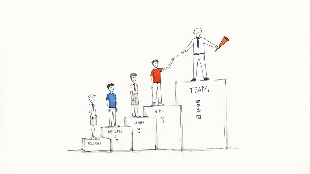 A diverse team of professionals collaborating around a table in a modern office space.