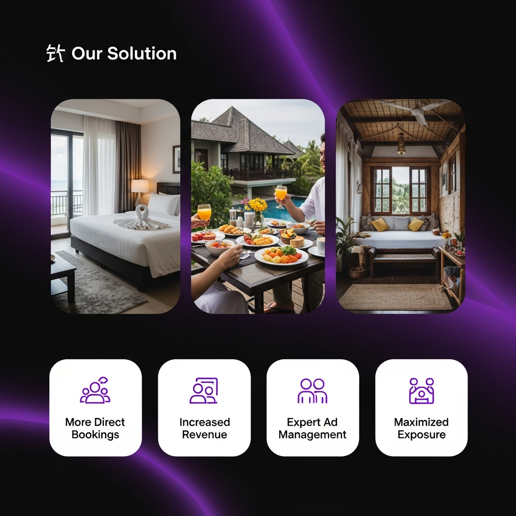 Our team creates and deploys professional Meta, Google, and YouTube ads designed to capture attention and drive direct reservations.