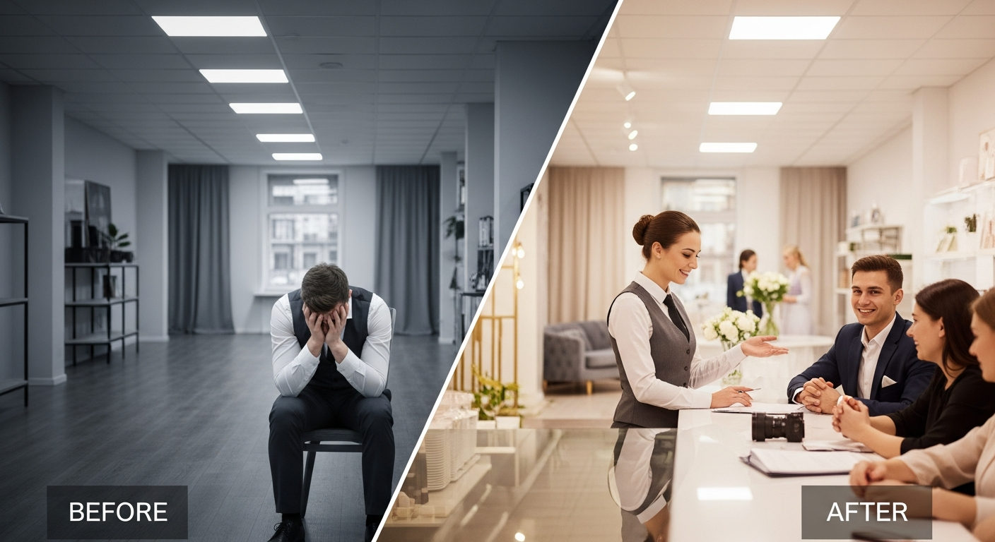 Attract more couples and book more weddings with our AI-powered marketing for wedding planners and photographers. Get professional ads without the hassle.